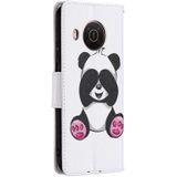 For Nokia X10 / X20 Colored Drawing Pattern Horizontal Flip Leather Case with Holder & Card Slots & Wallet(Panda)