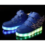 Kinderen kleurrijke lichte schoenen LED opladen lichtgevende schoenen  grootte: 26 (blauw)
