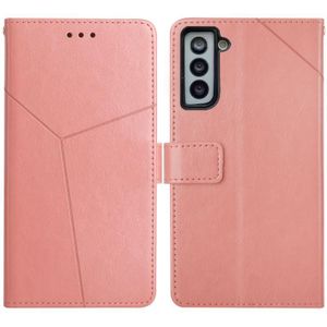 Voor Samsung Galaxy S21 5G Y Stitching Horizontale Flip Leren Case met Houder & Card Slots & Portemonnee & Fotolijst (Rose Gold)