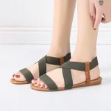 Vrouwen platte vismond sandalen elastische band Romeinse sandalen  maat: 35