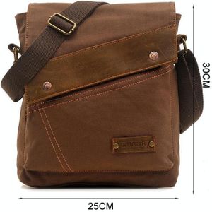 AUGUR 9088 Retro Vertical Style Canvas Shoulder Messenger Crossby Bag(Coffee)