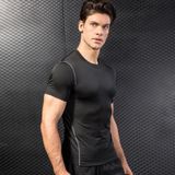 Stretch Quick Dry Tight T-shirt Training Bodysuit (Kleur: Grijs formaat:S)