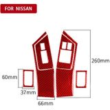 6 PCS / Set Carbon Fiber Car Window Lift Button Door Lock Decorative Sticker for Nissan GTR R35 2008-2016  Right Driving (Red)