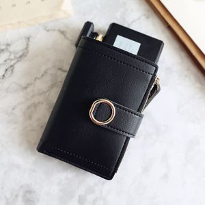 Women Wallets Small Fashion Leather Purse Ladies Card Bag For Female Purse Money Clip Wallet(Black)