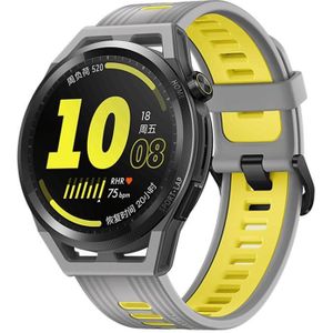 Huawei Watch GT Runner Smart Watch 46mm Siliconen Polsband 1.43 Inch Geamoled scherm ondersteuning Opgeschort Externe antenne / GPS / 14-Days Battery Life / NFC (GRIJS)