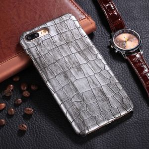 For iPhone 8 Plus & 7 Plus Crocodile Texture Paste Protective Back Cover Case (Silver)