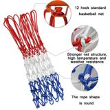 2 Pairs Outdoor Round Rope Basketball Net  Colour: 5.0mm Long Heavy Polyester(Red White Blue)