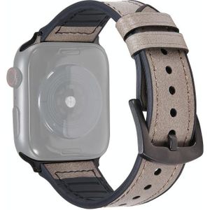 Crazy Horse Texture Leather Replacement Watchbands For Apple Watch Series 6 & SE & 5 & 4 44mm / 3 & 2 & 1 42mm(Gray)