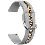 Voor Samsung Galaxy Watch 5 40 mm / 44 mm verticale nerfdruk siliconen horlogeband (grijze luipaardprint)