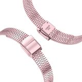 14mm Seven-beads Double Safety Buckle Slim Steel Replacement Strap Watchband For Apple Watch Series 7 & 6 & SE & 5 & 4 40mm  / 3 & 2 & 1 38mm(Rose Pink)