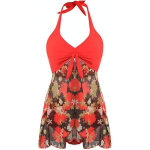 Split-badpak met beugel en hoge taille bikini-badpak  maat: S