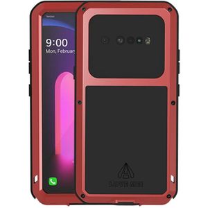 For LG V60 ThinQ 5G LOVE MEI Metal Shockproof Waterproof Dustproof Protective Case with Glass(Red)