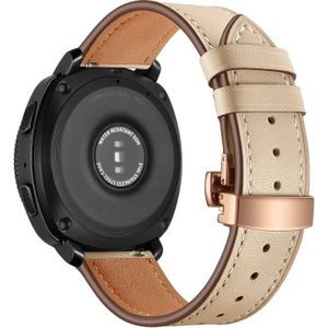 22mm For Huawei Watch GT2e / GT2 46mm Leather Butterfly Buckle Strap Rose Gold Buckle(Apricot)