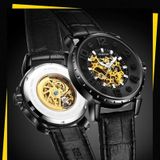 OCHSTIN 62004A Master Series holle mechanische herenhorloge (zwart-goud)