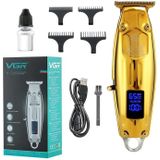 VGR V-220 5W USB Portable Metal Hair Clipper with LCD Display (Silver)