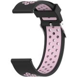 Double Colour Silicone Sport Wrist Strap for Xiaomi Huami Amazfit Bip Lite Version 22mm (Black Pink)