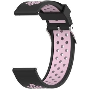 Double Colour Silicone Sport Wrist Strap for Xiaomi Huami Amazfit Bip Lite Version 22mm (Black Pink)