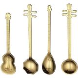 RVS koffie mengen lepel creatieve muziek instrument vorm lepel  stijl: Lute  kleur: zilver