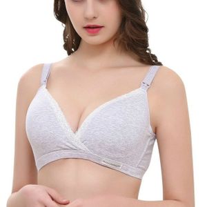Nursing Maternity Clothing Cotton Breast Feeding Bra for Pregnant Women Pregnancy Breast Sleep Underwear  Size:38/85(Gray)