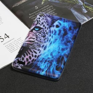 Voor Amazon Kindle Fire 7 2019/2017 Painted TPU Tablet Case (Blue Leopard)