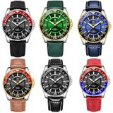 Ochstin 5019G Fashion Business waterdicht lederen band quartz horloge (groen + groen)