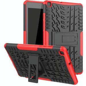 For Samsung Galaxy Tab A8.0 (2019) T295 / T290 Tire Texture TPU+PC Shockproof Case with Holder(Red)