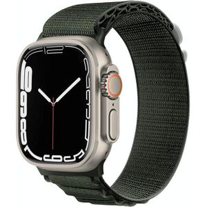 Zilveren gesp nylon horlogeband voor Apple Watch Ultra 49 mm / serie 8 & 7 45 mm / SE 2 & 6 & SE & 5 & 4 44 mm