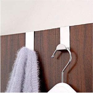 4 PCS Stainless Steel Non-marking Drill-free Door Back Hanging Coat Hooks