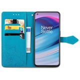 For OnePlus Nord CE 5G Mandala Flower Embossed Horizontal Flip Leather Case with Holder & Three Card Slots & Wallet & Lanyard(Blue)