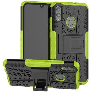 Tire Texture TPU+PC Shockproof Case for Huawei Honor 10 Lite / P Smart (2019)  with Holder(Green)