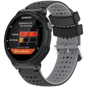 Voor Garmin Forerunner 230 Silicone Sports Two-Color Watch Band (Black+Gray)