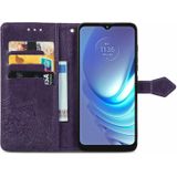 For Motorola Moto G50 Mandala Embossing Pattern Horizontal Flip Leather Case with Holder & Card Slots & Wallet & Lanyard(Purple)