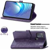 For Motorola Moto G50 Mandala Embossing Pattern Horizontal Flip Leather Case with Holder & Card Slots & Wallet & Lanyard(Purple)