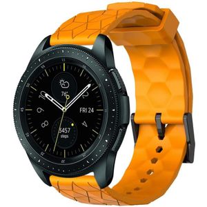 Voor Samsung Galaxy Watch 42 mm 20 mm voetbalpatroon effen kleur siliconen horlogeband