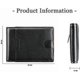 9651 Ultra-thin Two-fold RFID Anti-theft Genuine Leather Wallet For Men and Women(Black)