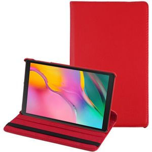 Litchi Texture Horizontal Flip 360 Degrees Rotation Leather Case for Galaxy Tab A 10.1 (2019) T510 / T515  with Holder (Red)