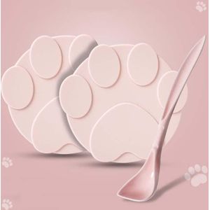 Pet Can Lid Fresh-Keeping Silicone Lid Canned Sealing Cap Universal Sealing Lid(Pink 2 + Spoon)