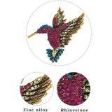 2 PCS Inlaid Bee Bird Brooch Personality Clothing Pins Scarf Buckle(Gold)