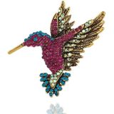 2 PCS Inlaid Bee Bird Brooch Personality Clothing Pins Scarf Buckle(Gold)