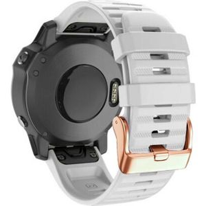 Voor Garmin Fenix 7S / 6S Pro / 5S Plus 20 mm roségouden gesp Quick Release siliconen horlogeband