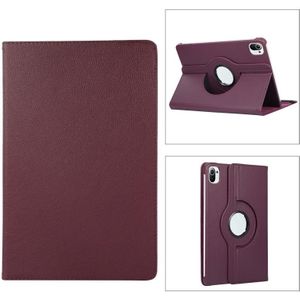 Voor Xiaomi Pad 5 360 Graden Rotatie Litchi Texture Flip Leren Case met Houder (Purple)