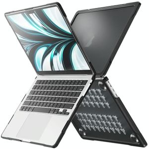 Voor MacBook Air 13 6 inch A2681 2022 doorzichtige laptop beschermhoes (transparant zwart)