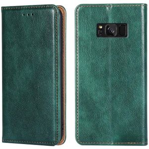 For Samsung Galaxy S8 PU + TPU Gloss Oil Solid Color Magnetic Horizontal Flip Leather Case with Holder & Card Slot & Wallet(Green)