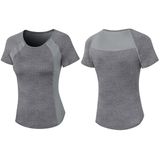 Tight Round Neck Sports Korte mouw T-shirt voor dames (kleur: bloem grijs Maat: XXL)