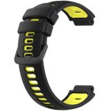 Voor Garmin Forerunner 230 tweekleurige siliconen horlogeband (zwart + geel)