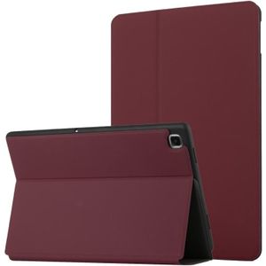 Voor Samsung Galaxy Tab A7 Lite 8.4 T220 / T225 Dual-vouwen Horizontale Flip Tablet Leren Case met Houder (Wijnrood)