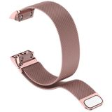 For Garmin Forerunner 35 / 30 Milanese Replacement Wrist Strap Watchband(Rose Pink)