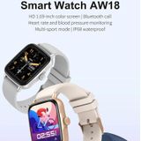 AW18 1.69inch Kleurenscherm Smart Watch  ondersteuning Bluetooth-oproep / hartslagmonitoring