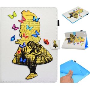 For iPad 2 / 3 / 4 Painted Horizontal Flat Leather Case with Sleep Function & Card Slot & Buckle Anti-skid Strip & Bracket & Wallet(Girl)