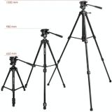 KINGJOY VT-1600 Aluminum Alloy Tripod Mount with Rocker Arm 360 Panoramic Head(Black)